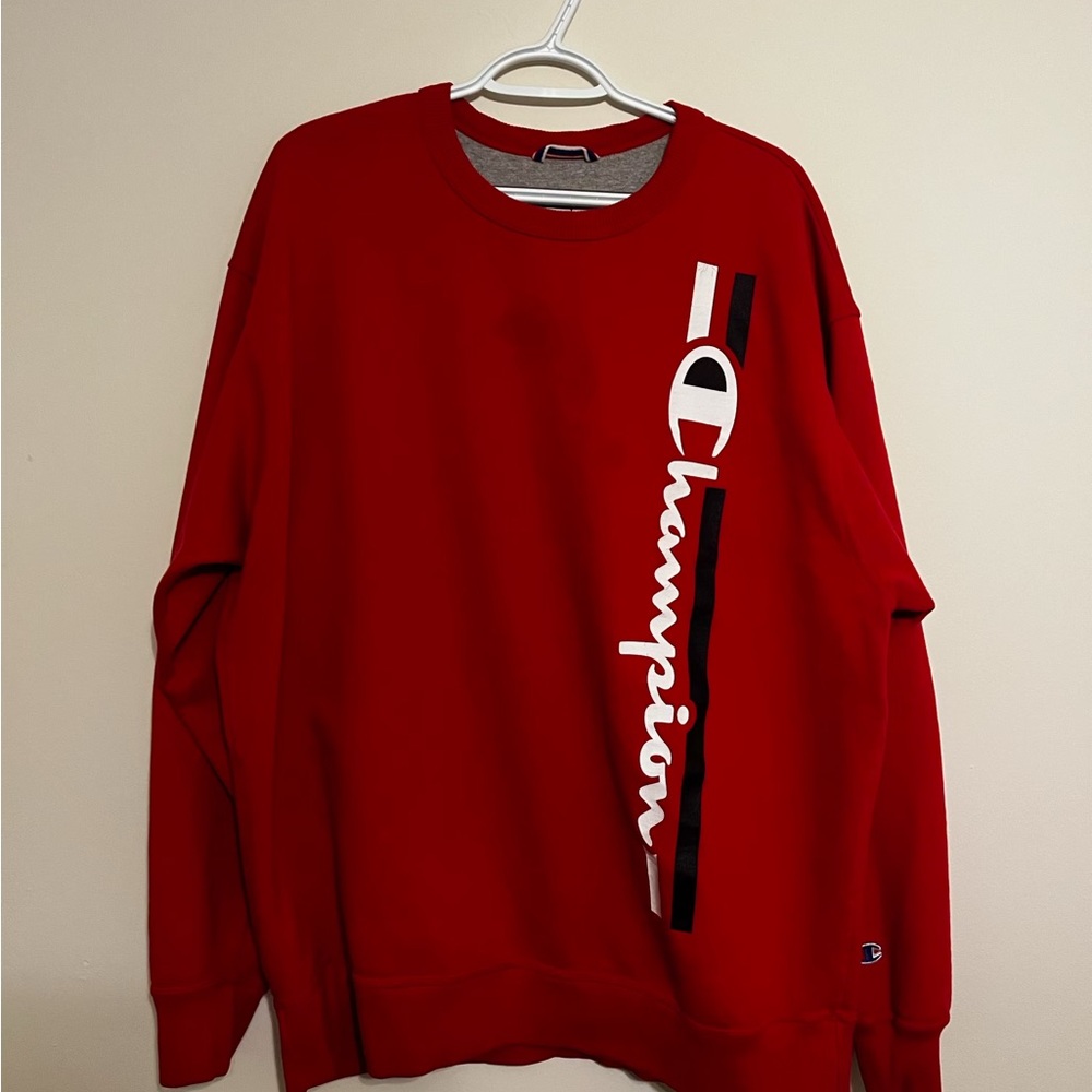 Champion Men's Bold Red Crewneck Sweater